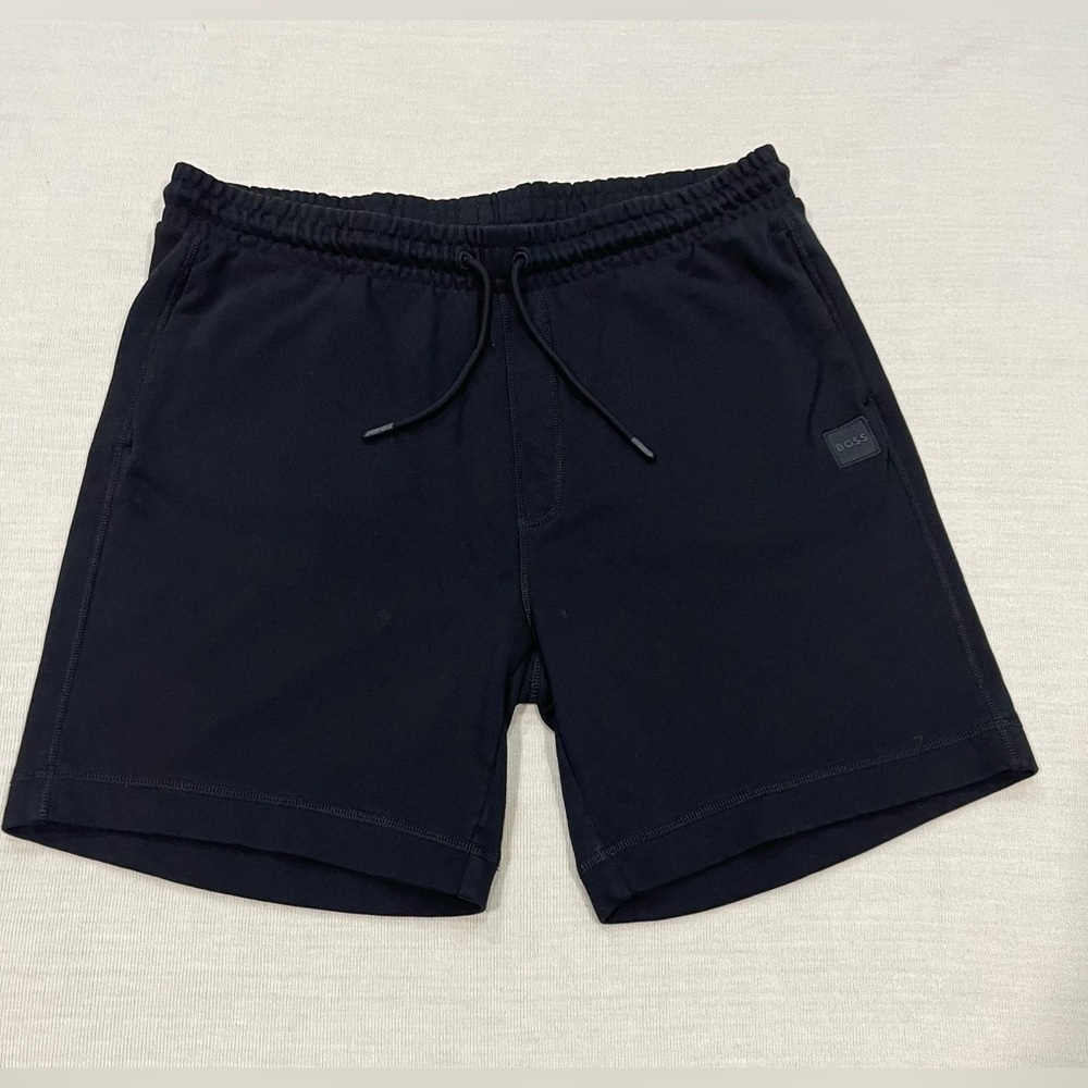 BOSS Sewalk Regular Fit Shorts in Solid Black Mens Size XXL